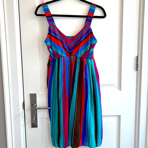 Like new pleated multi-colour maternity dress  🧡💚💙💜🤎 - Picture 1 of 4